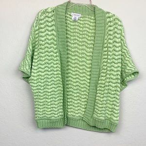 St John Sport Green Wool Blend Knit Cardigan